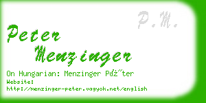 peter menzinger business card